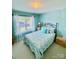 Cozy bedroom featuring soft blue walls, a comfortable bed, and natural light from the window at 101 Keswick Ln, Mooresville, NC 28117