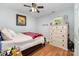 Bedroom with hardwood floors, ceiling fan, and natural light from a window at 1263 Crawford Rd, Rock Hill, SC 29730