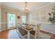 Bright dining room with natural light, stylish wall decor, and hardwood floors at 13312 Edgetree Dr, Pineville, NC 28134