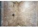 Shower stall with tiled walls and dark fixtures at 13312 Edgetree Dr, Pineville, NC 28134