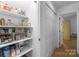 Organized walk-in pantry with shelving, offering ample storage space at 13914 Loch Loyal Dr, Charlotte, NC 28273