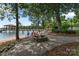 Wonderful lakeside area with a fire pit and lake access at 17112 Green Dolphin Ln, Cornelius, NC 28031