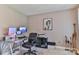 Bright office features natural light from multiple monitors, contemporary décor and a giraffe statue at 174 Stewart Acres Dr, Statesville, NC 28677