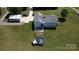 Aerial view of home with backyard, above ground pool, and detached garage at 260 Treebark Rd, Statesville, NC 28625