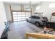 This well-lit garage features a modern glass door, concrete floor, and ample space for parking and storage at 4211 Mantle Ct, Charlotte, NC 28205