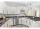 Bright kitchen featuring granite counters, white cabinetry and stainless dishwasher at 4907 Ardenwoods Dr, Charlotte, NC 28215