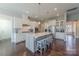 Modern kitchen with white cabinets, granite countertops, stainless steel appliances, and a large central island at 5250 Meadowcroft Way, Fort Mill, SC 29708
