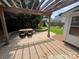 Well-kept backyard features a paver patio with pergola, dining set, lawn, and playset at 1019 Valley St, Kannapolis, NC 28081