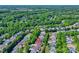 Serene aerial view of a home nestled within a lush, green, residential neighborhood at 1027 Feather Oak Ln, Matthews, NC 28104