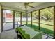 Relaxing screened-in porch with dining table and chairs, open to the lush backyard at 1027 Feather Oak Ln, Matthews, NC 28104