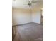 Spacious bedroom boasts a ceiling fan and an adjoining bathroom for added comfort and convenience at 121 Marcella Dr, Kings Mountain, NC 28086