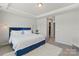 Charming main bedroom featuring a tray ceiling and plush rug, creating a comfortable and elegant retreat at 15622 Little Bluestem St, Charlotte, NC 28278