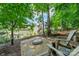 Backyard firepit area with Adirondack chairs and a view of the house at 16507 Palisades Commons Dr, Charlotte, NC 28278