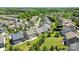 Beautiful aerial view of homes with lush green lawns and tree-lined streets in a Gathering-friendly neighborhood at 199 Blossom Ridge Dr, Mooresville, NC 28117