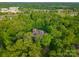 Aerial view of a secluded estate nestled among lush trees, featuring a private pool and well-manicured grounds at 2915 Cutter Ct, Waxhaw, NC 28173