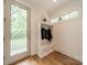 Cozy mudroom with built-in storage and a window view of the outdoors at 331 Anthony Cir, Charlotte, NC 28211