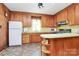 Functional kitchen with wooden cabinets, offering a practical and efficient cooking environment at 704 Kingman Dr, Charlotte, NC 28217
