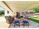Inviting covered patio area with stylish furniture, creating a perfect outdoor gathering space at 704 Kingman Dr, Charlotte, NC 28217