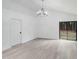 This living room features hardwood floors and backyard access at 8027 Bristle Ln, Charlotte, NC 28214