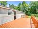 Wooden deck with railing, door to the house, and view to backyard at 10230 Hagers Rd, Huntersville, NC 28078