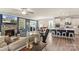 Spacious open-concept living area seamlessly connects to kitchen, dining, and fireplace at 108 Wrangler Dr, Mooresville, NC 28115