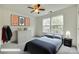 Bright bedroom showcasing neutral carpeting, ceiling fan and modern furnishings at 1835 Montague Rd, Clover, SC 29710