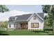 Back exterior with a covered porch, fire pit, and Adirondack chairs for outdoor relaxation at 1905-A Bechtler Rd, Edgemoor, SC 29712