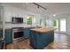 Modern kitchen with stainless steel appliances, butcher block countertops, and a center island at 1920 Williford Woods Ln # 5, Rock Hill, SC 29730