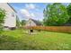 Backyard featuring a fire pit area and a partial fence with a healthy lawn at 305 Phillip Dr, Salisbury, NC 28146