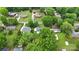 Aerial view of the property showcasing its location within a lush, tree-filled neighborhood at 324 Autumn Dr, Harrisburg, NC 28075
