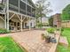 Outdoor living space featuring a patio with an outdoor kitchen and fireplace at 3610 Mill Pond Rd, Charlotte, NC 28226