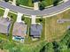 Aerial view showcasing the home's boundaries, surrounded by lush greenery and neighboring properties in a suburban setting at 5420 Meadowcroft Way, Fort Mill, SC 29708