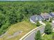 Aerial view of a home showcasing its location on a large lot with mature trees at 5420 Meadowcroft Way, Fort Mill, SC 29708