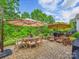 Outdoor brick patio with dining and lounge areas perfect for entertaining at 5420 Meadowcroft Way, Fort Mill, SC 29708