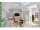 Charming bonus room designed as a playroom with soft carpet and plenty of space for children to play and imagine at 5940 Four Wood Dr, Matthews, NC 28104