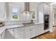 Bright white kitchen featuring stainless steel appliances, granite countertops, and stylish backsplash at 601 Dorothy Dr, Charlotte, NC 28203