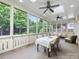 Screened porch featuring outdoor seating and views of the landscaped backyard at 601 Dorothy Dr, Charlotte, NC 28203