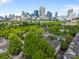 Beautiful aerial view of neighborhood and Charlotte's skyline at 625 N Alexander St, Charlotte, NC 28202