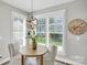 Cozy breakfast nook with a round table, white cushioned chairs, and bright natural lighting at 7814 Knox Ridge Rd, Huntersville, NC 28078