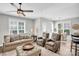 Bright open-plan living room featuring hardwood floors, stylish furnishings, and multiple windows with natural light at 7814 Knox Ridge Rd, Huntersville, NC 28078