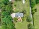 Aerial view showcasing the landscaped yard, the large lot, and the home's layout and design at 895 Furnace Rd, Iron Station, NC 28080