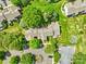 Aerial view showcasing the property's backyard and neighborhood at 9214 N Vicksburg Park Ct, Charlotte, NC 28210