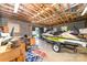 Spacious garage with high ceilings and plenty of room for storage and recreational vehicles at 174 Wintergreen Cir, Statesville, NC 28677