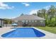 A backyard swimming pool provides refreshing outdoor recreation and complements the back patio at 2489 Highway 161 S Hwy, York, SC 29745