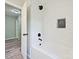 This bathroom features a shower and tub combo at 2544 Cedarwild Rd, Charlotte, NC 28212