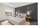 Stylish bedroom featuring a decorative accent wall and ample natural light at 3630 N Davidson St # 3301, Charlotte, NC 28205