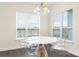 Stylish dining room with a white round table and modern translucent chairs at 3630 N Davidson St # 3301, Charlotte, NC 28205