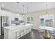 Bright kitchen featuring white cabinets, stainless steel appliances, and a modern island with seating at 3630 N Davidson St # 3301, Charlotte, NC 28205