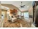 Spacious living room features vaulted ceilings, a fireplace, and stylish decor at 4033 Weddington Manor Ct, Matthews, NC 28104