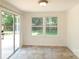 Sunny breakfast nook with a sliding door to the deck and views of the backyard at 4361 Applegate Rd, Charlotte, NC 28209